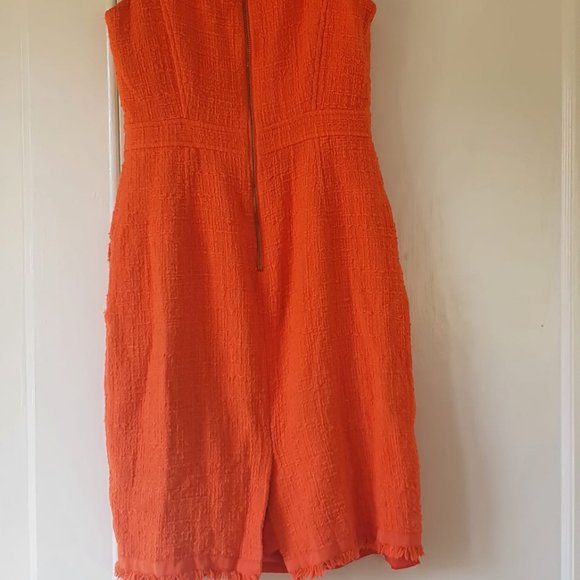 J. Crew Orange Sheath Tweed Dress with Pockets - Picture 9 of 12